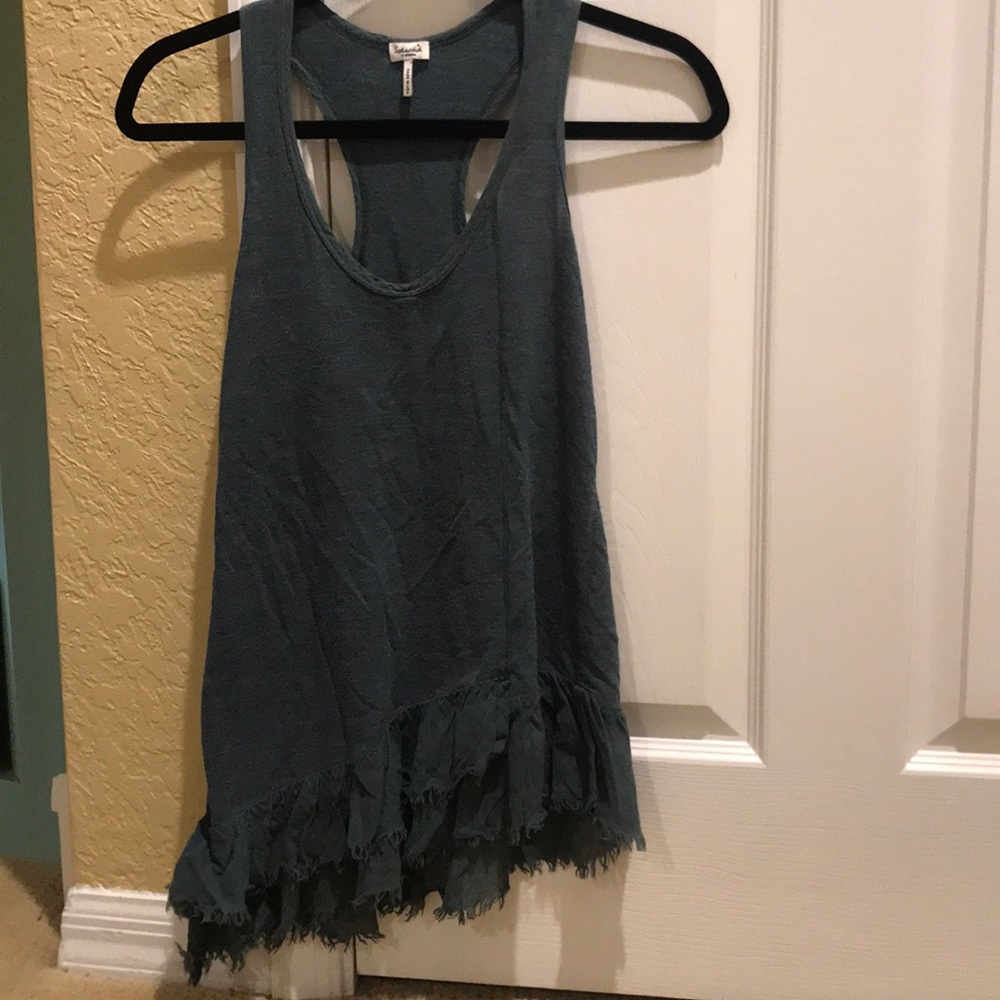 Splendid Ruffle Bottom Racerback Top XS - Picture 2 of 5